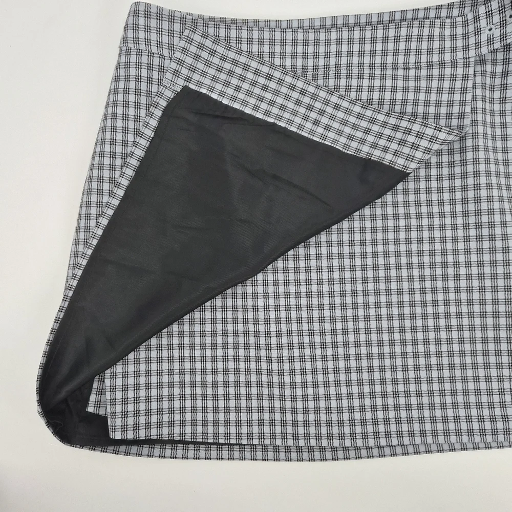 Aritzia Sunday Best Pilot‎ Skort Dusty Blue Check Plaid Mini Size 10